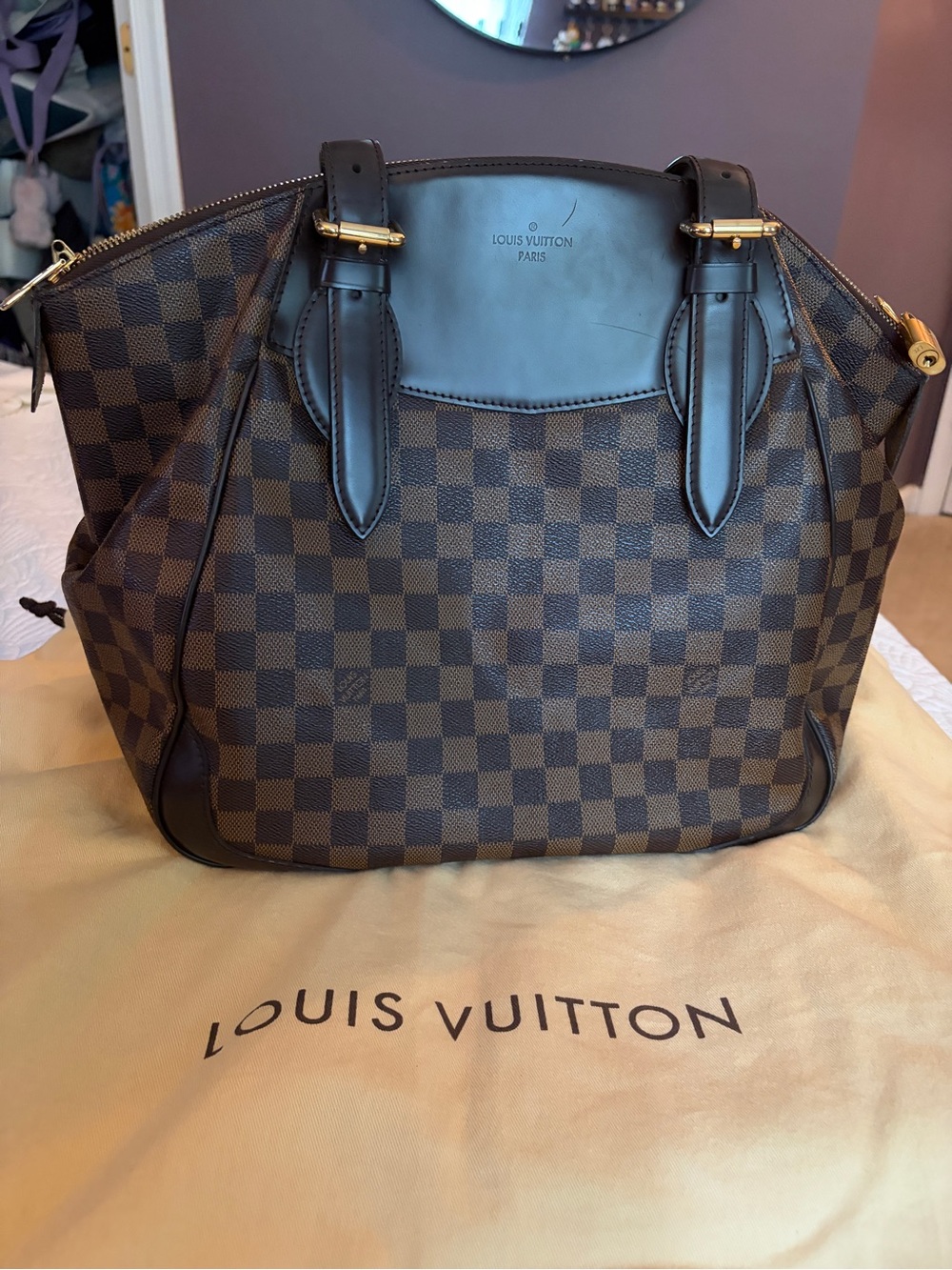Louis Vuitton Damier Ebene Verona GM Women's Tote Bag in Brown